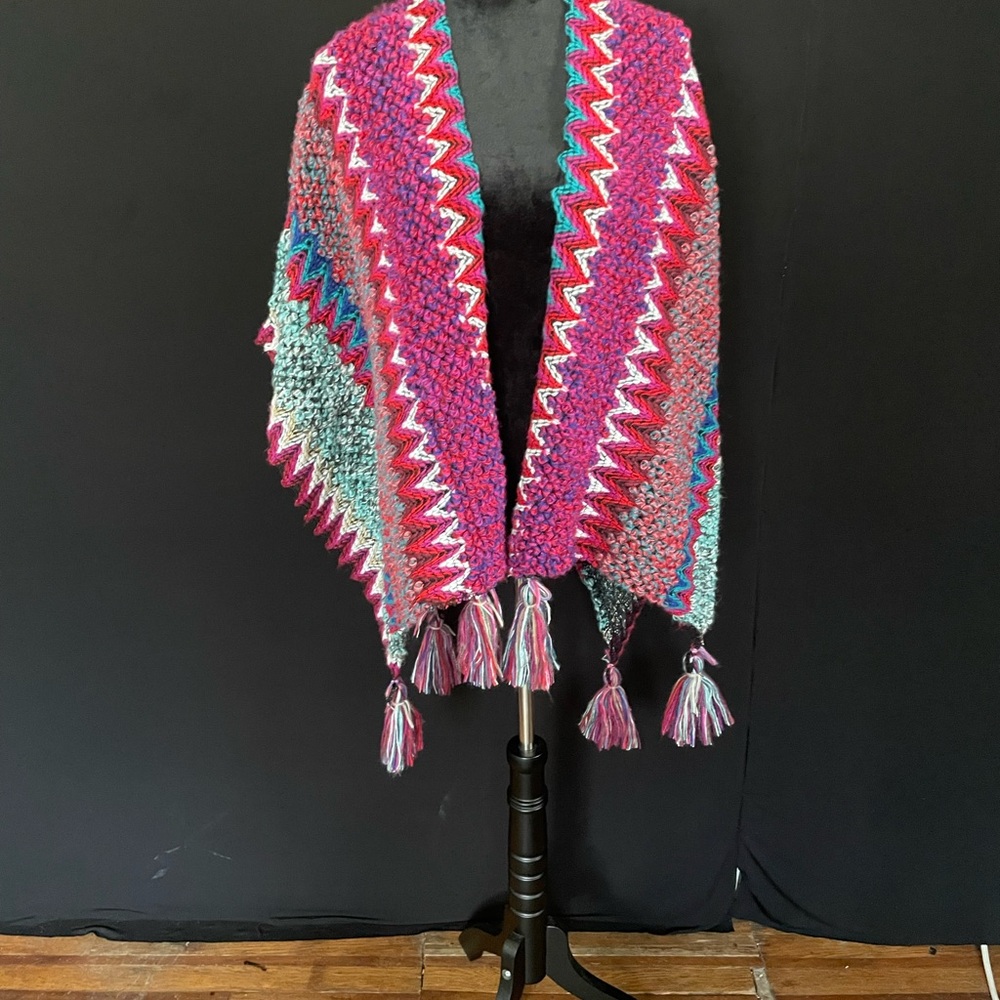 Buy one for $25 get second for $15 . Tassel Throw/cape Raspberry